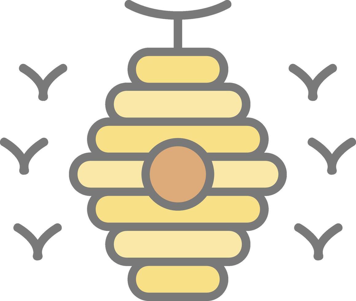 Bee Hive Line Filled Light Icon vector