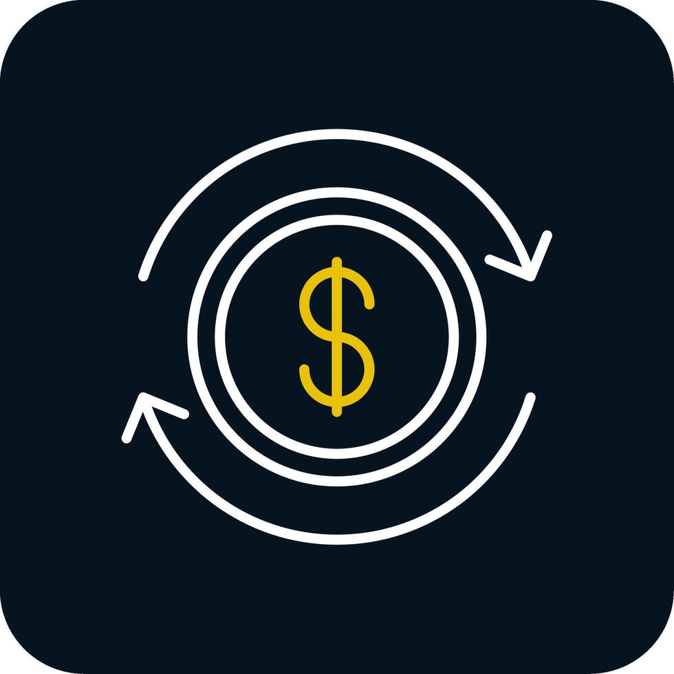 Business Continuity Line Red Circle Icon vector