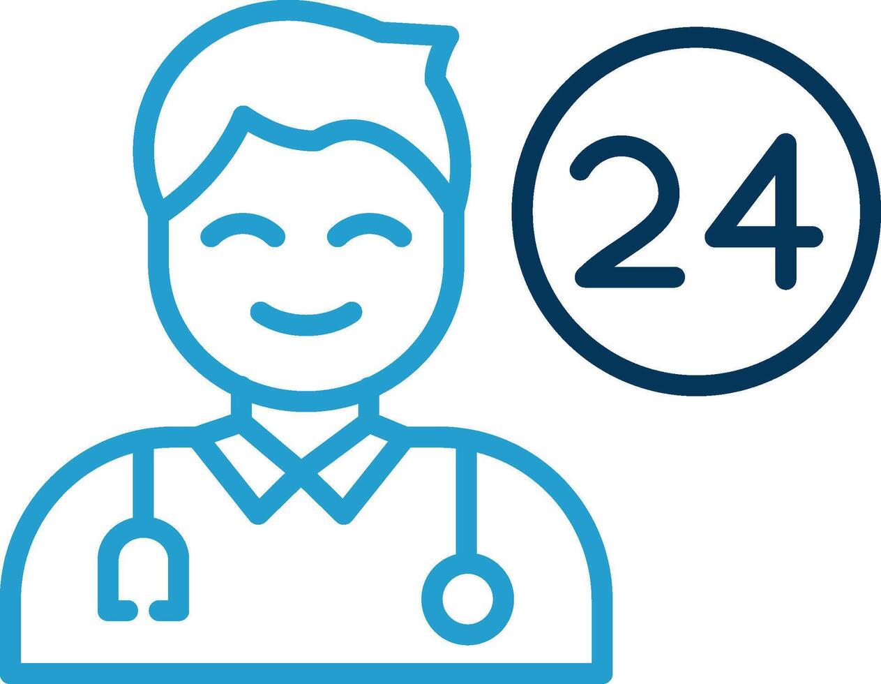 Doctor On Duty Line Blue Two Color Icon vector