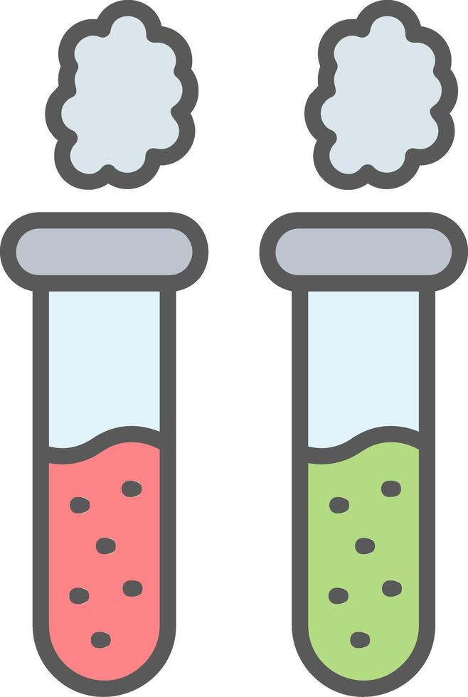 Test Tubes Line Filled Light Icon vector