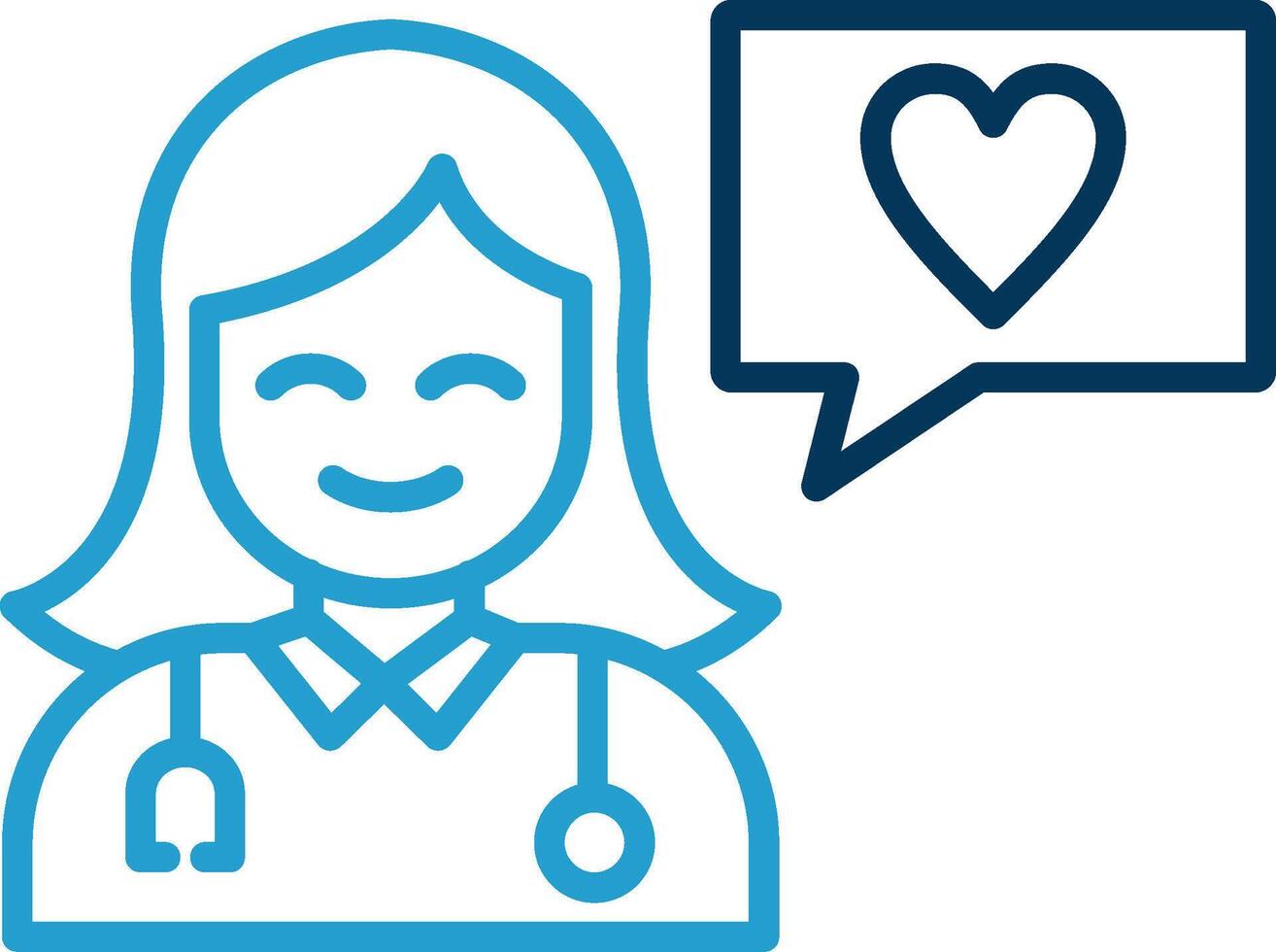 Medical Help Line Blue Two Color Icon vector