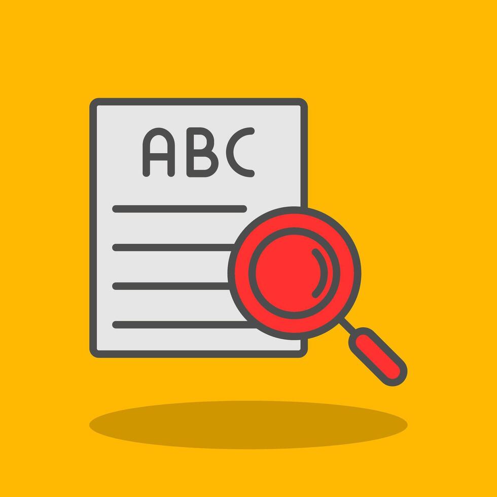 Spell Check Filled Shadow Icon vector
