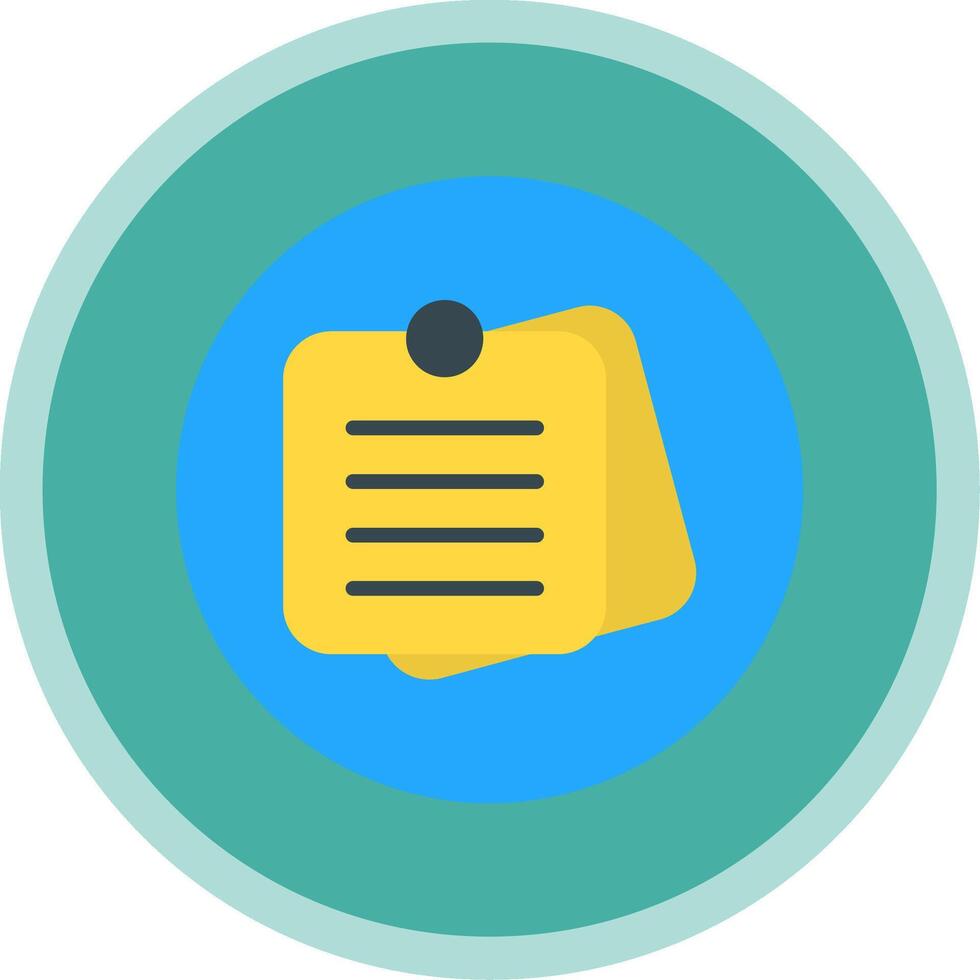 Sticky Notes Flat Multi Circle Icon vector