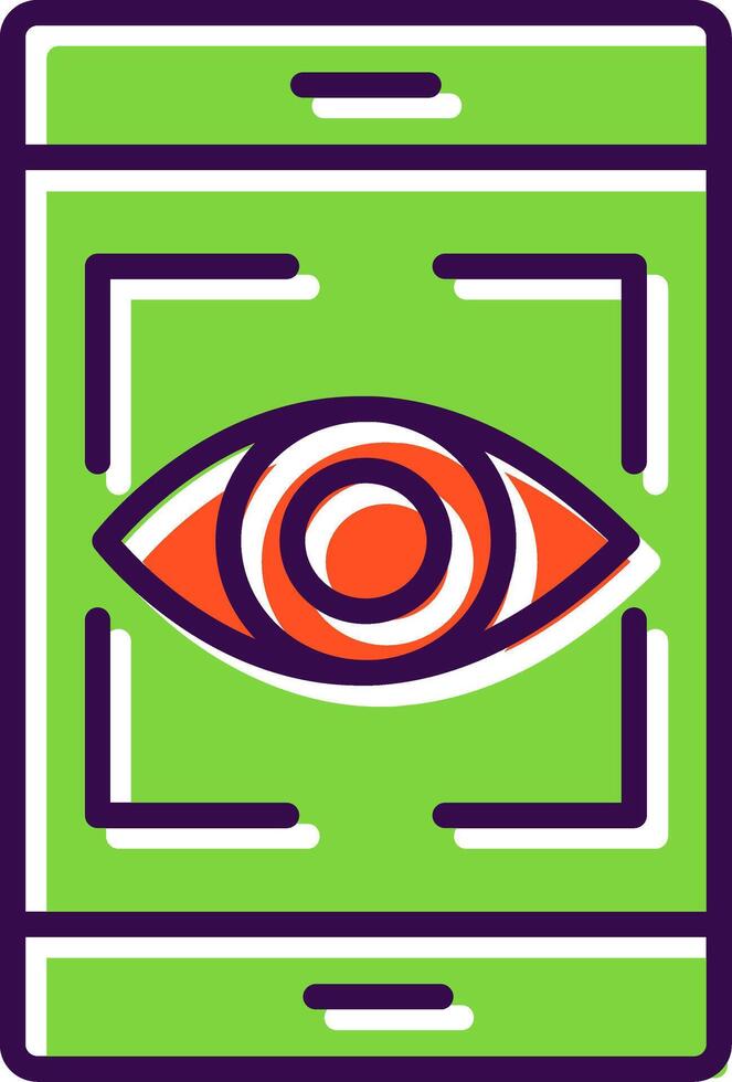 Eye Recognition filled Design Icon vector