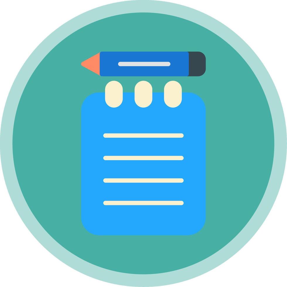 Notepad Flat Multi Circle Icon vector