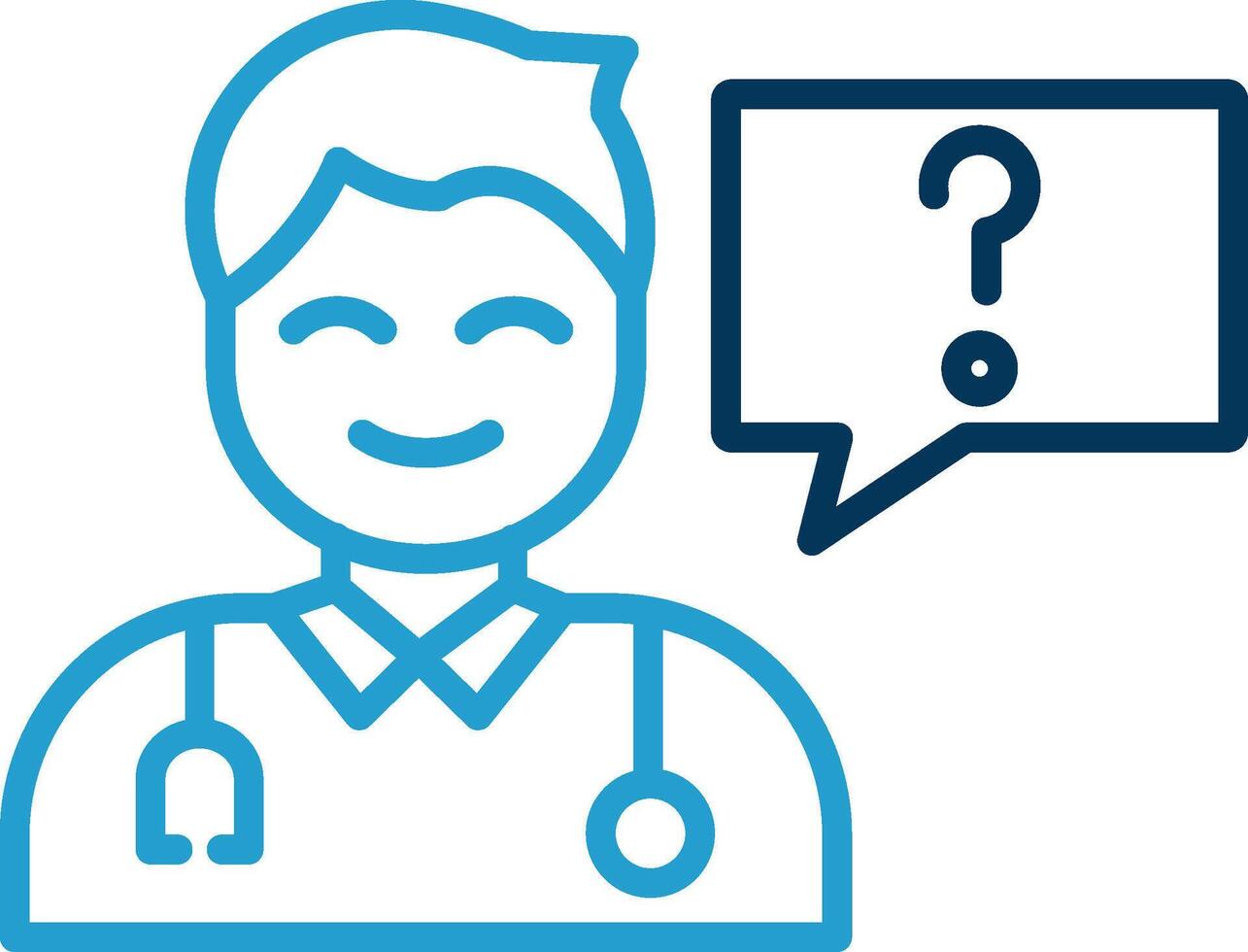 Health Question Line Blue Two Color Icon vector