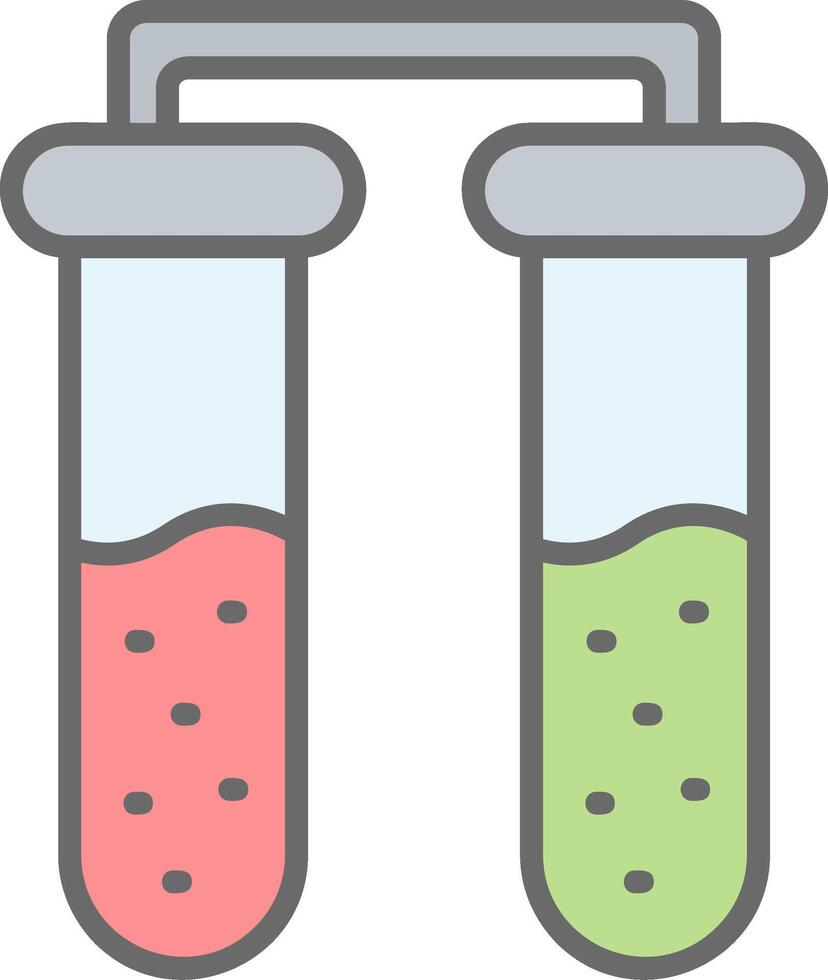 Test Tubes Line Filled Light Icon vector