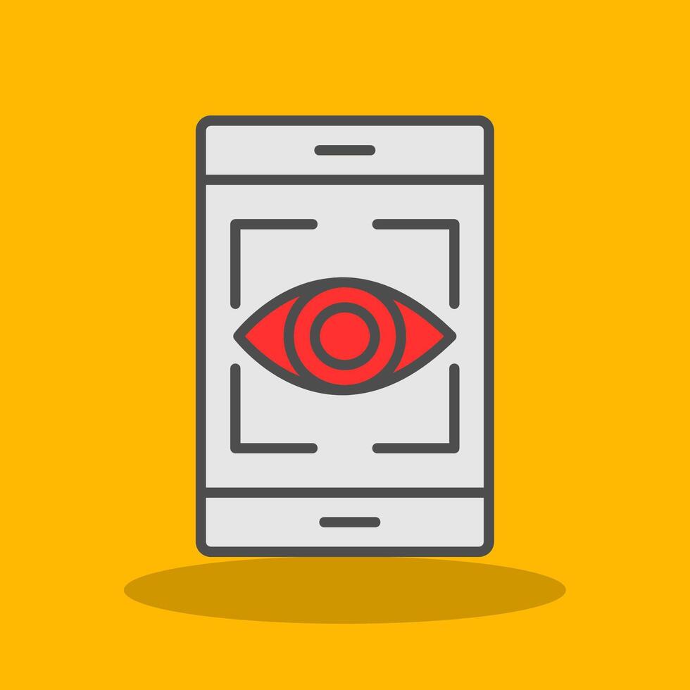 Eye Recognition Filled Shadow Icon vector