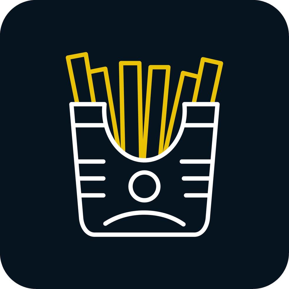 French Fries Line Red Circle Icon vector