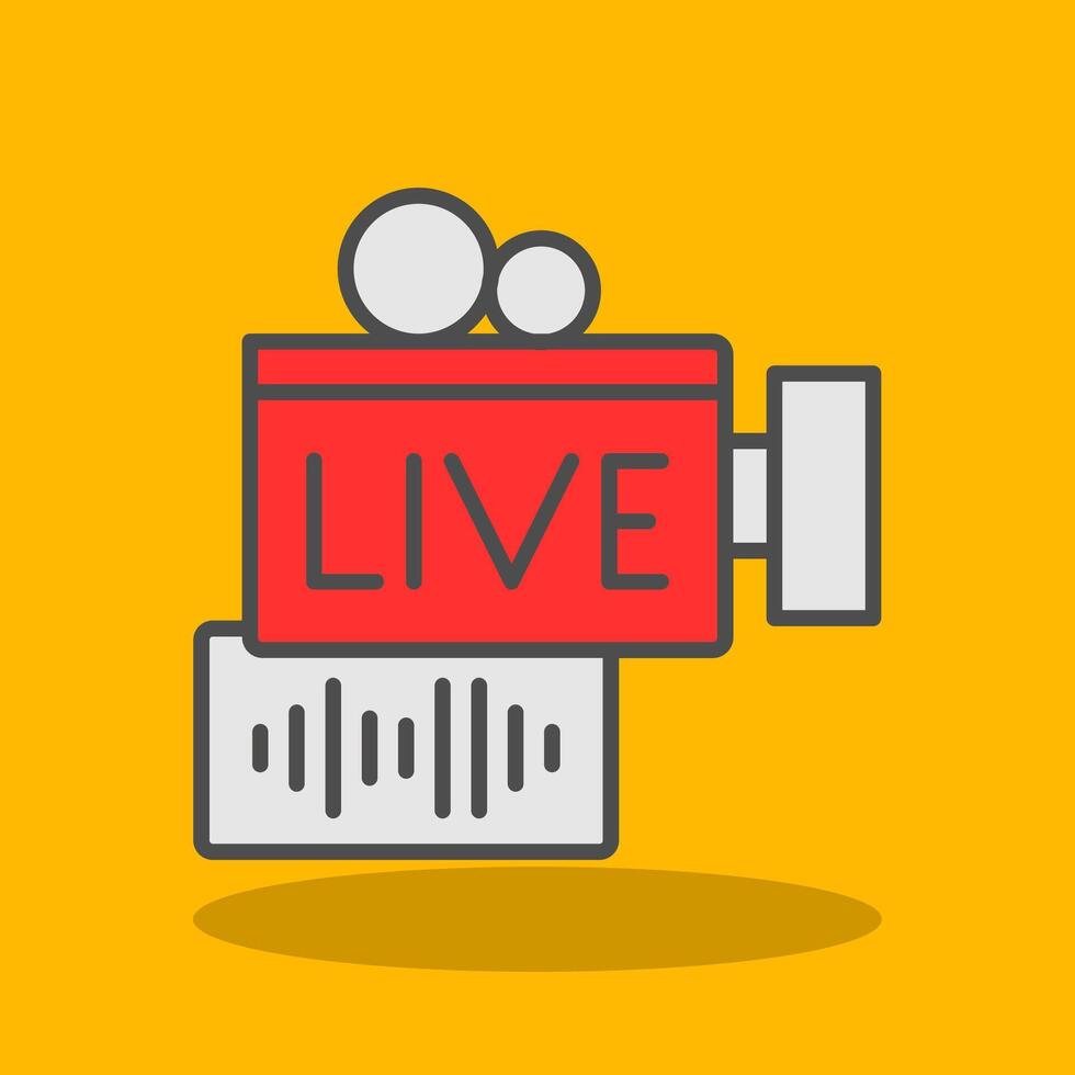 Live Stream Filled Shadow Icon vector