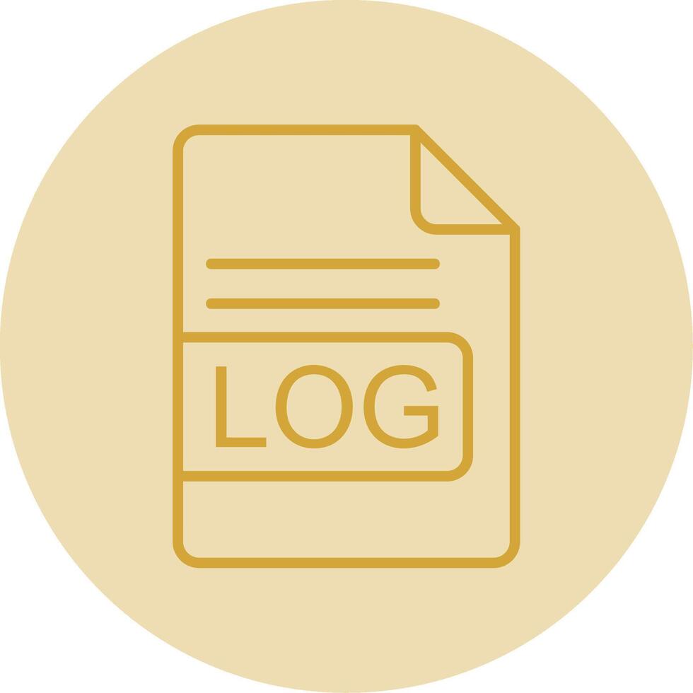 LOG File Format Line Yellow Circle Icon vector