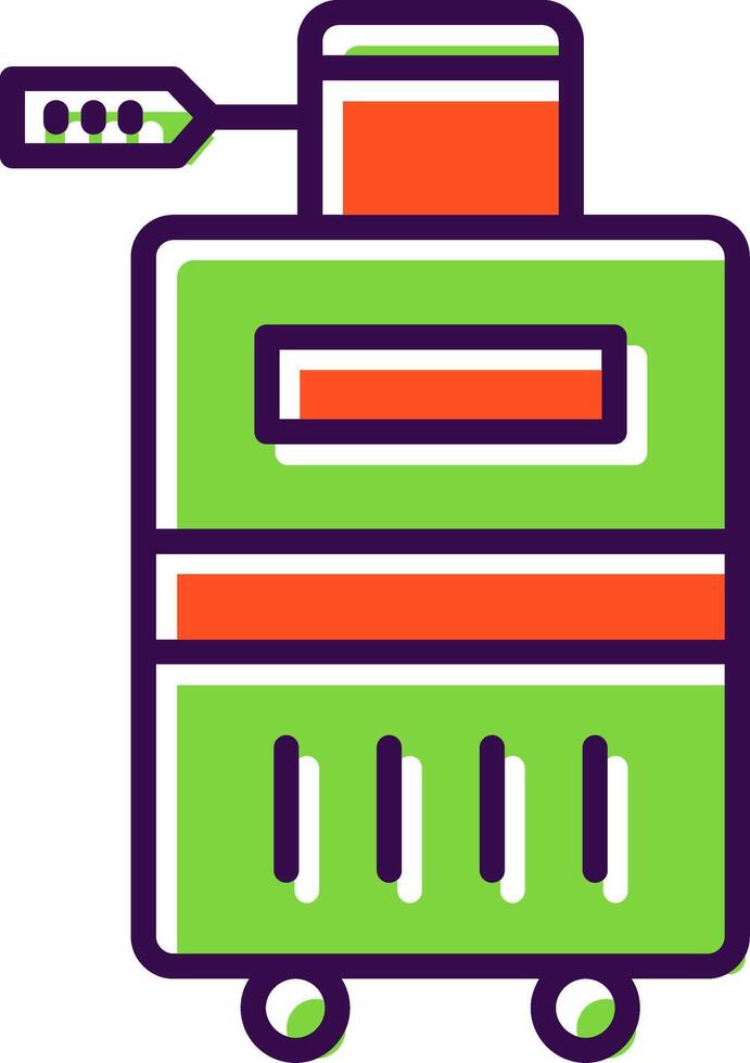Wheeled Luggage filled Design Icon vector