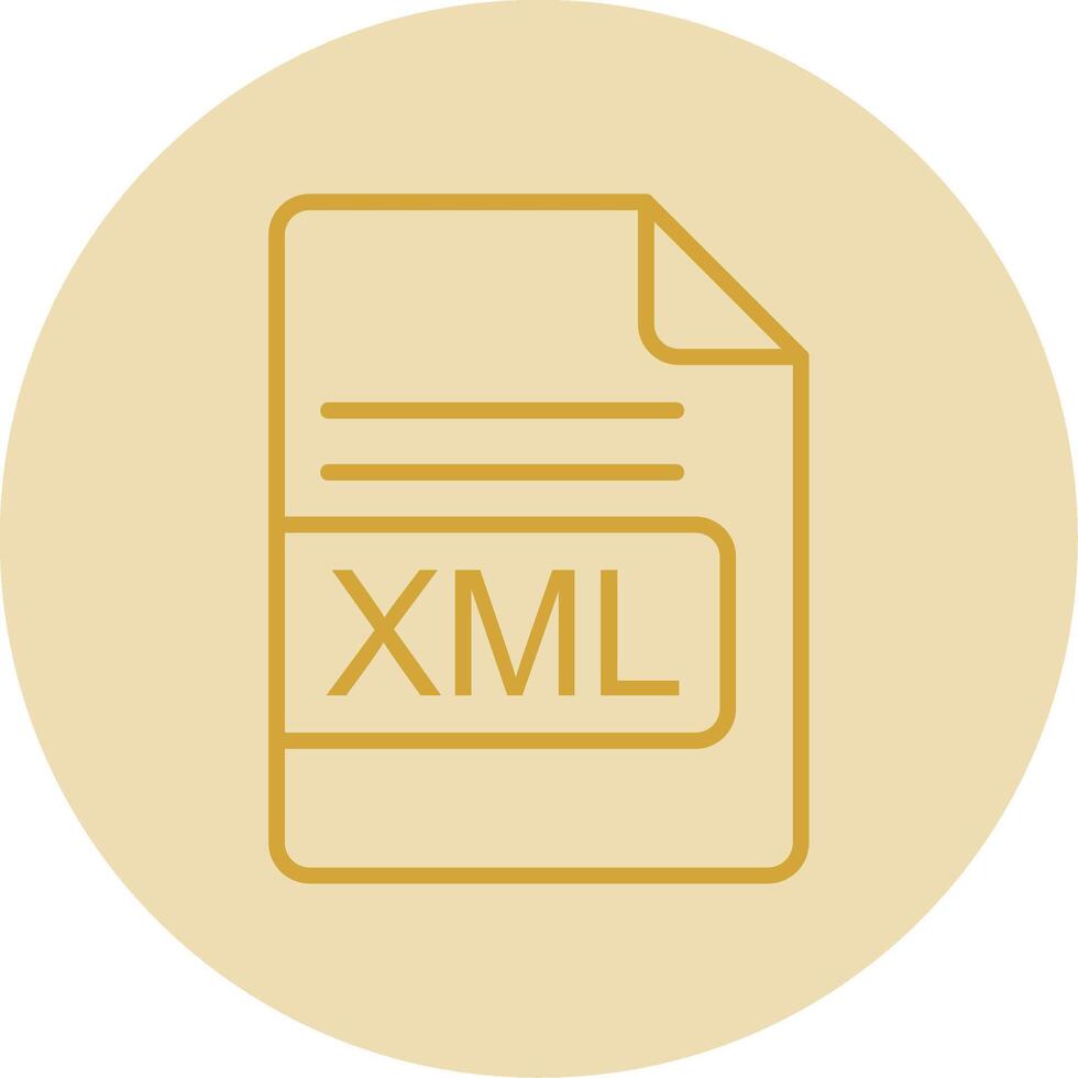 XML File Format Line Yellow Circle Icon vector