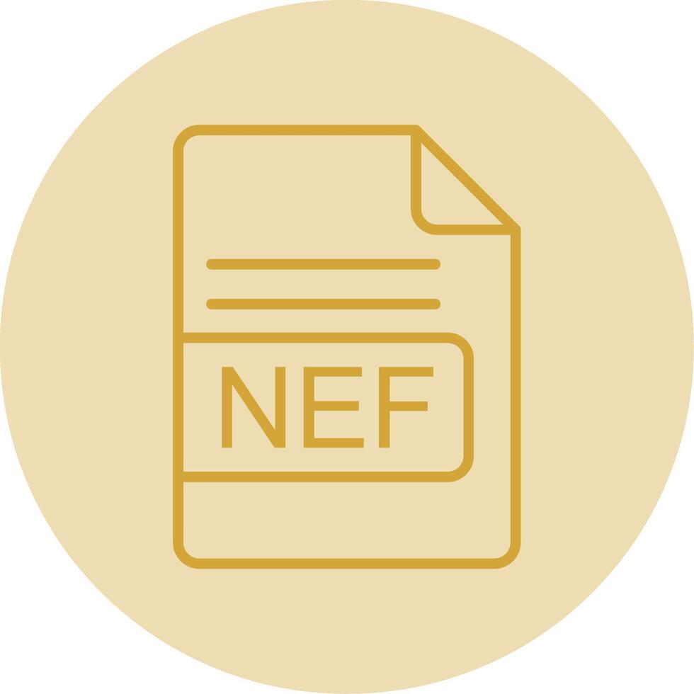 NEF File Format Line Yellow Circle Icon vector