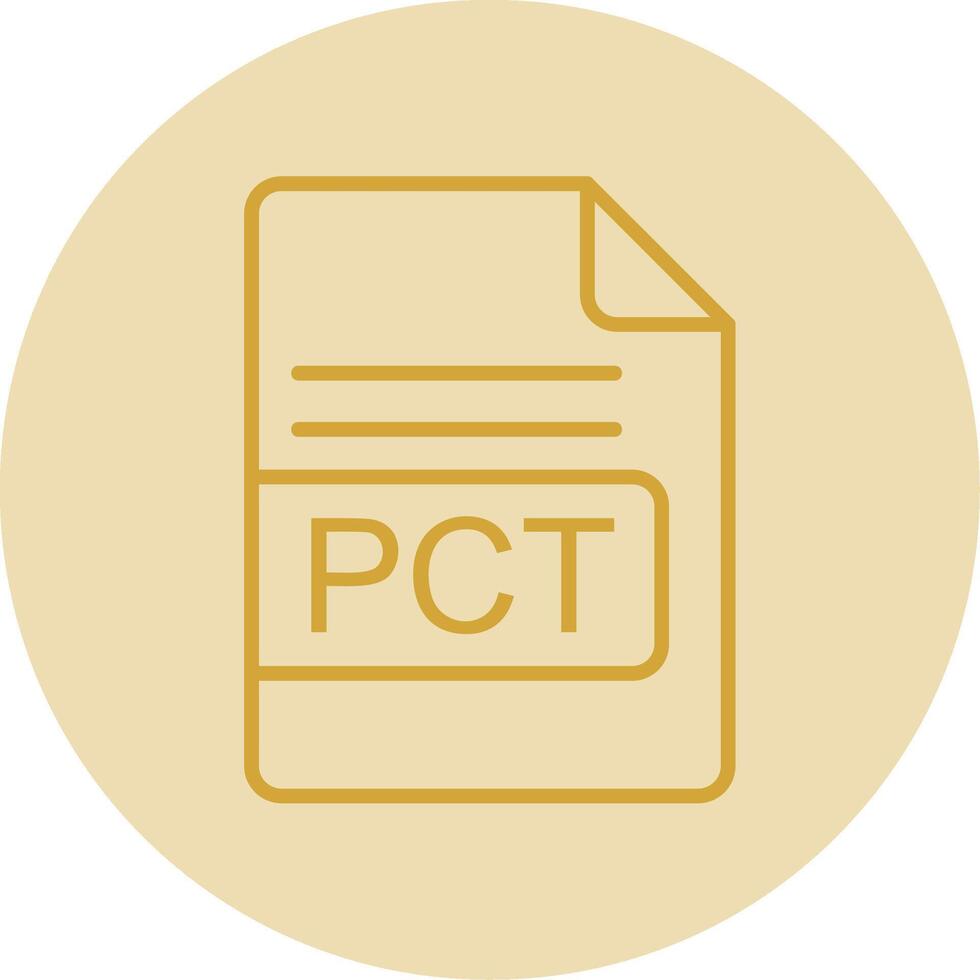 PCT File Format Line Yellow Circle Icon vector