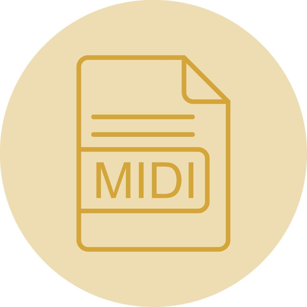 MIDI File Format Line Yellow Circle Icon vector