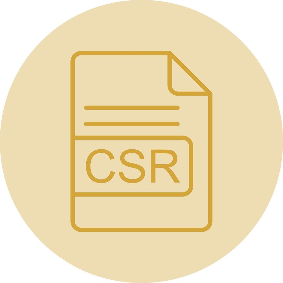 CSR File Format Line Yellow Circle Icon vector