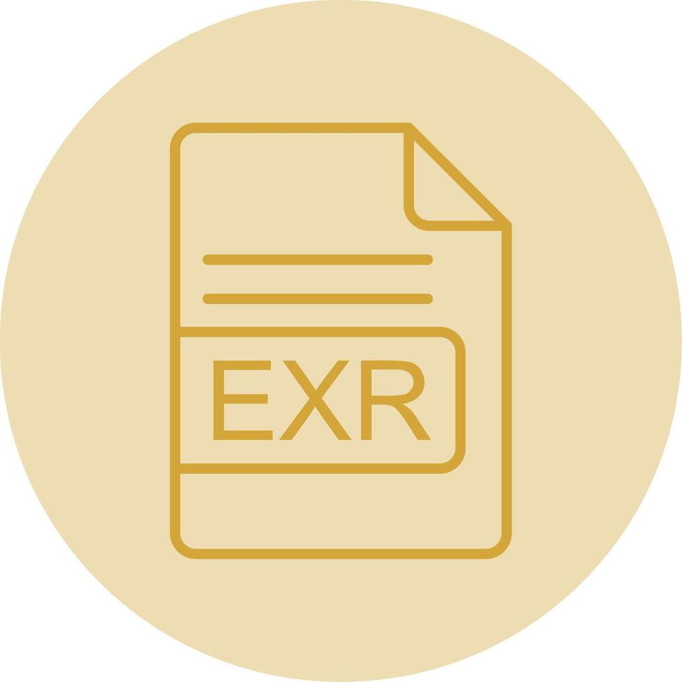 EXR File Format Line Yellow Circle Icon vector
