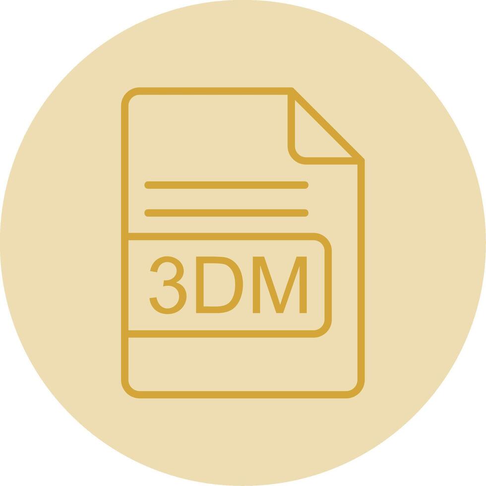 3DM File Format Line Yellow Circle Icon vector