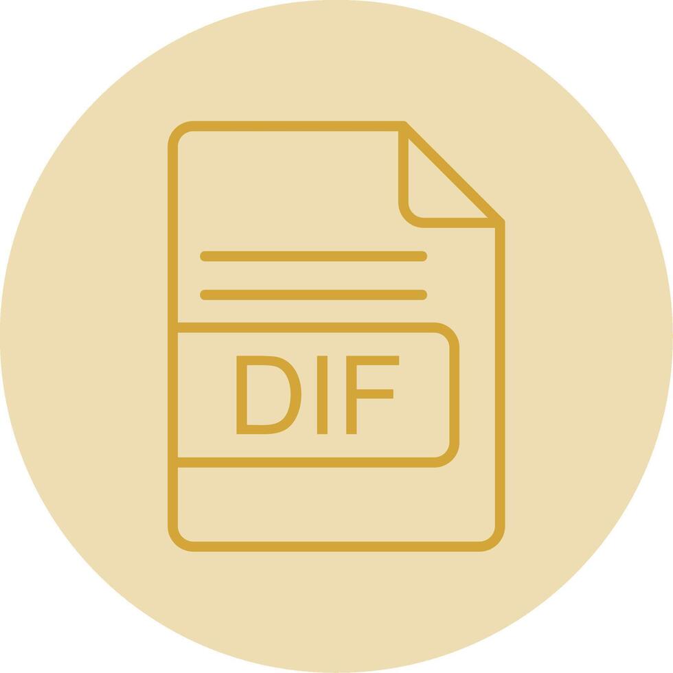 DIF File Format Line Yellow Circle Icon vector