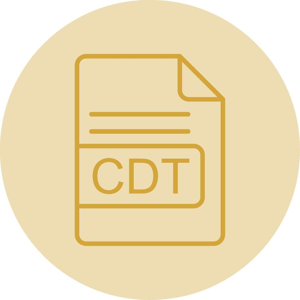 CDT archivo formato línea amarillo circulo icono vector