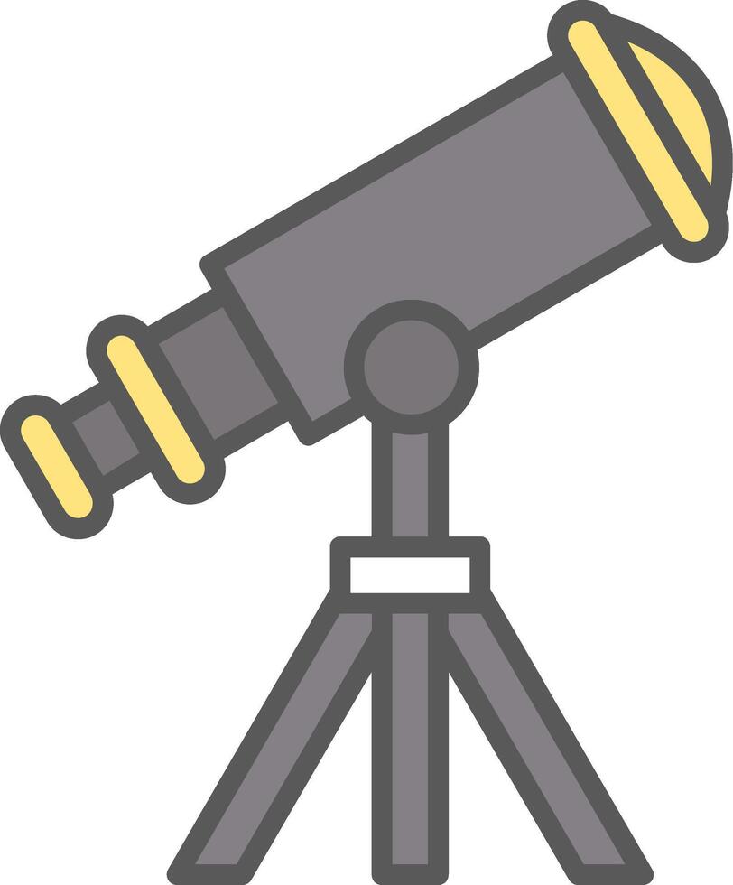 Telescope Line Filled Light Icon vector