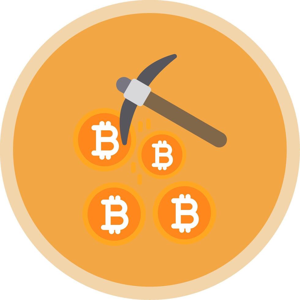 Bitcoin Mining Flat Multi Circle Icon vector