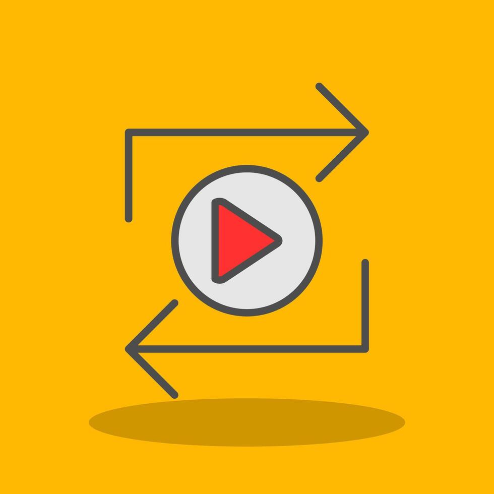 Replay Filled Shadow Icon vector