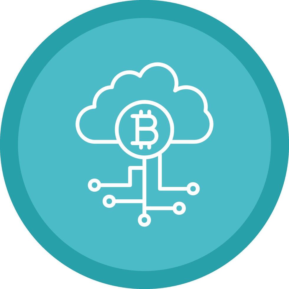 Cloud Technology Line Multi Circle Icon vector