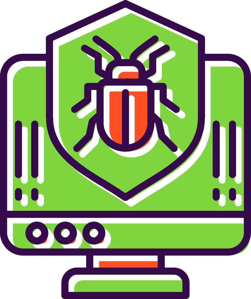 anti virus proteger lleno diseño icono vector