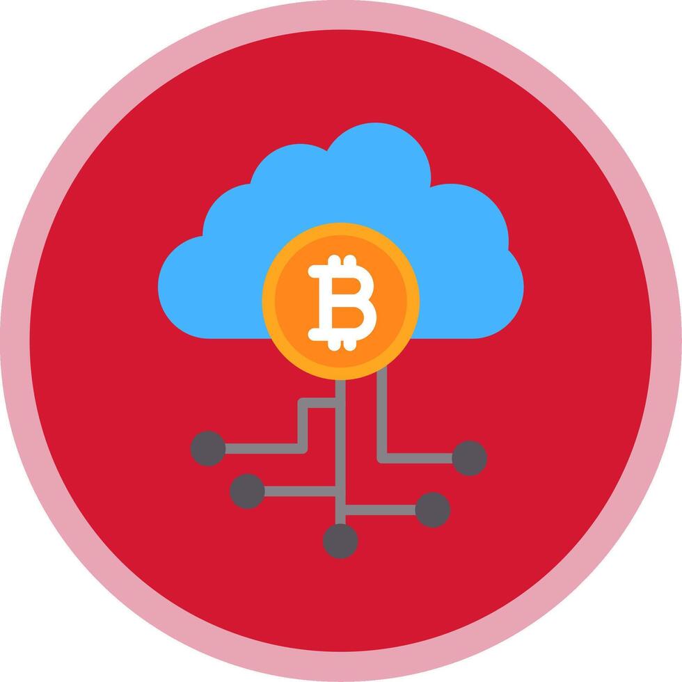 Cloud Technology Flat Multi Circle Icon vector