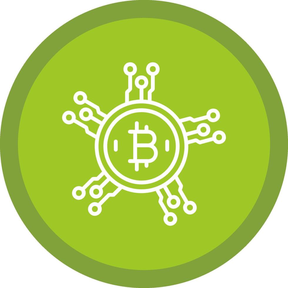 Bitcoin Network Line Multi Circle Icon vector