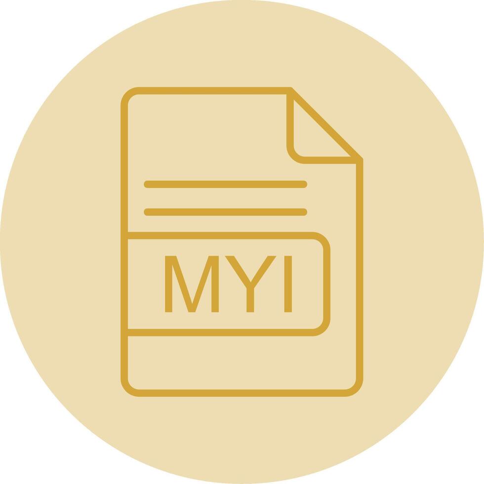 MYI File Format Line Yellow Circle Icon vector