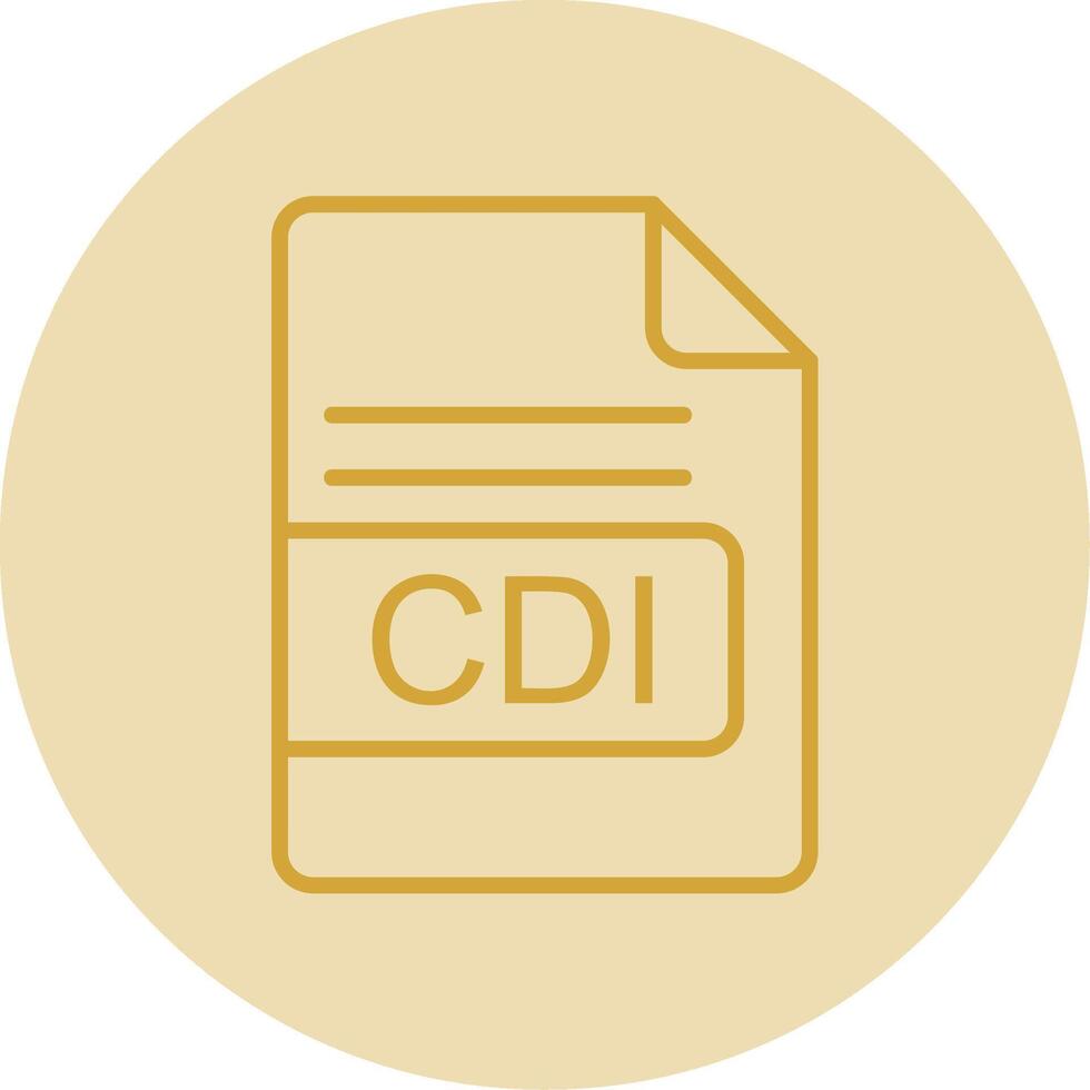 CDI File Format Line Yellow Circle Icon vector
