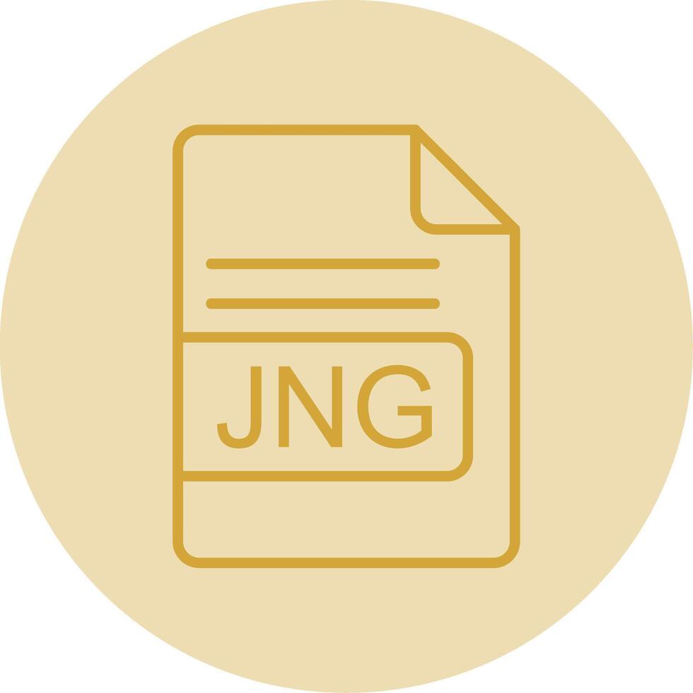 JNG File Format Line Yellow Circle Icon vector