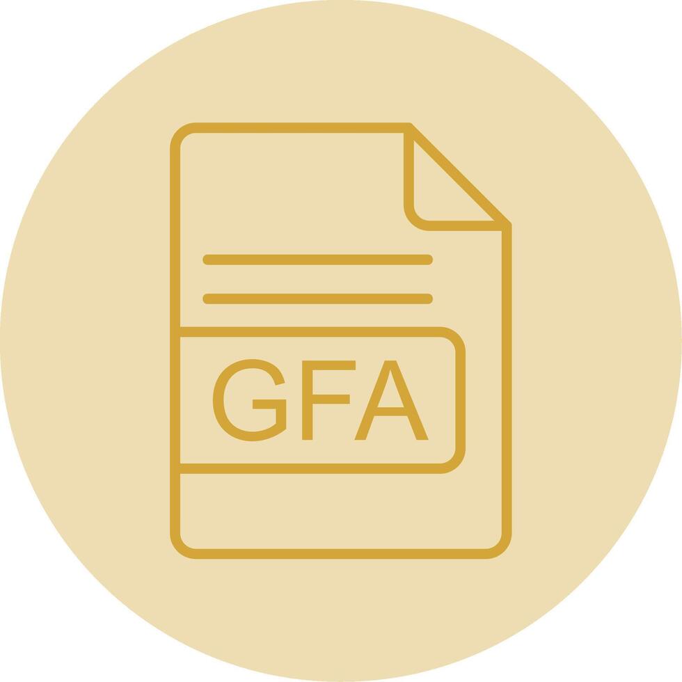 GFA File Format Line Yellow Circle Icon vector