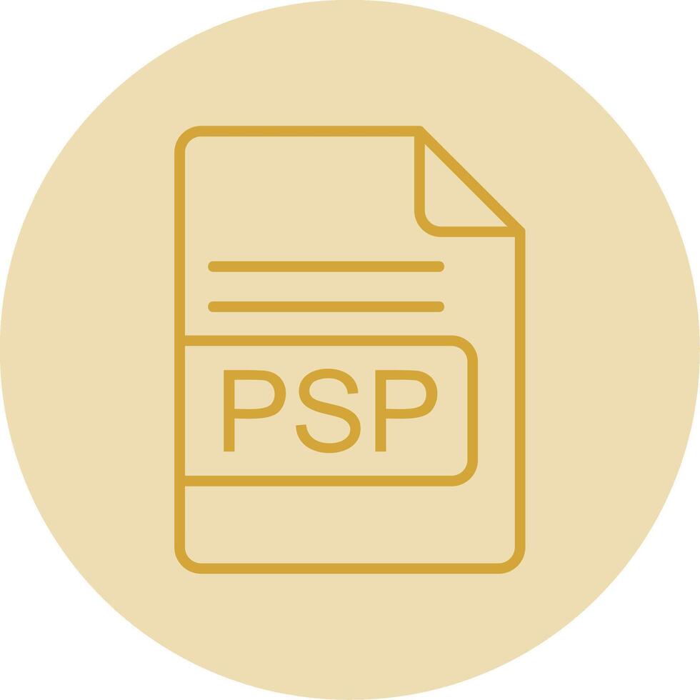 psp archivo formato línea amarillo circulo icono vector