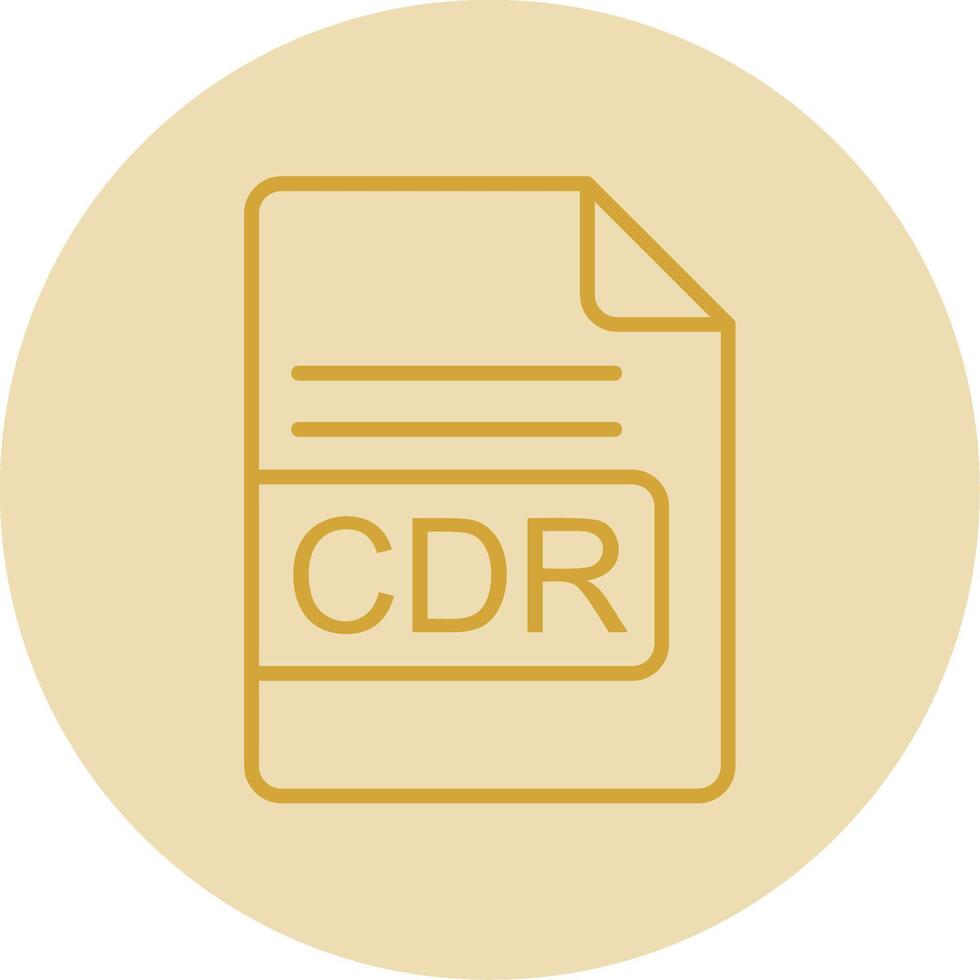 CDR File Format Line Yellow Circle Icon vector