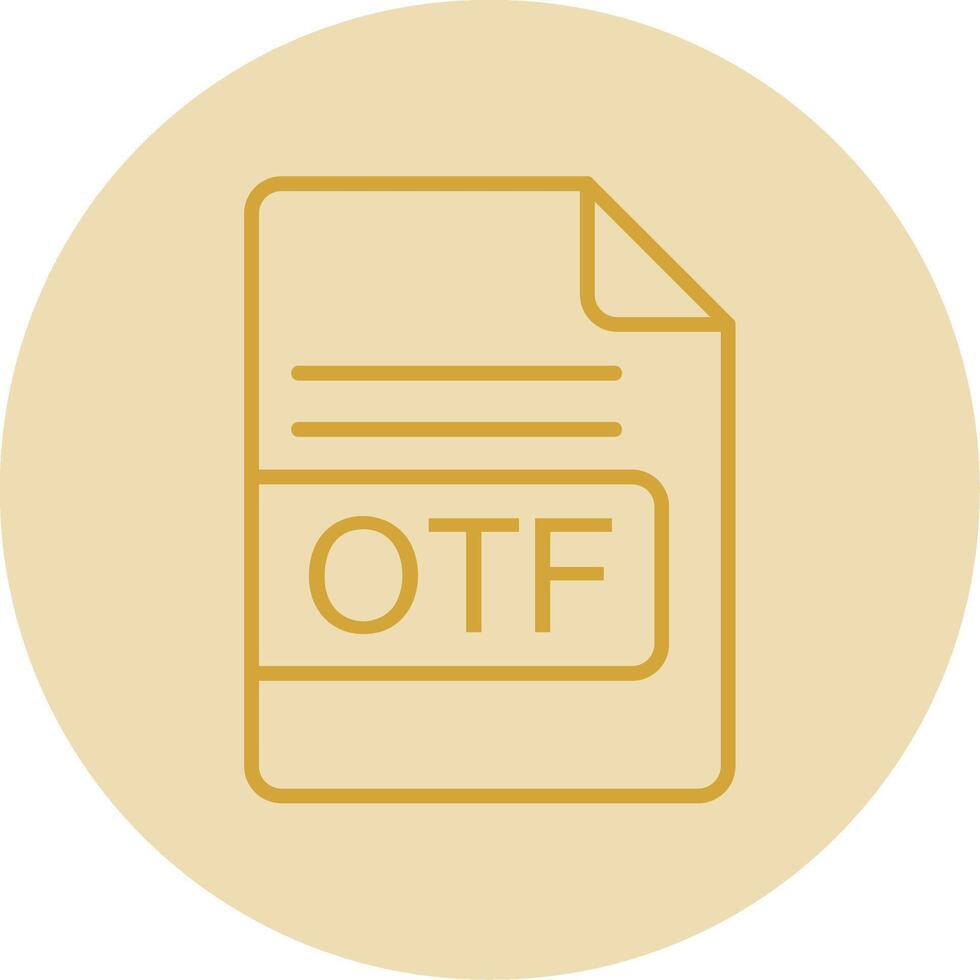 OTF File Format Line Yellow Circle Icon vector