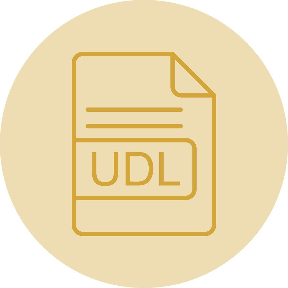 udl archivo formato línea amarillo circulo icono vector