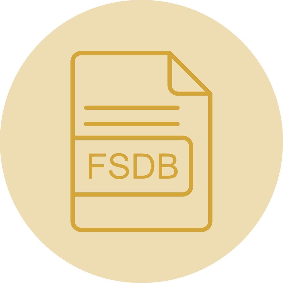 fsdb archivo formato línea amarillo circulo icono vector
