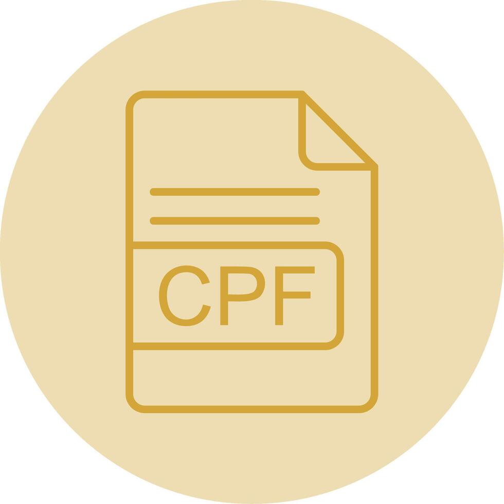 CPF File Format Line Yellow Circle Icon vector
