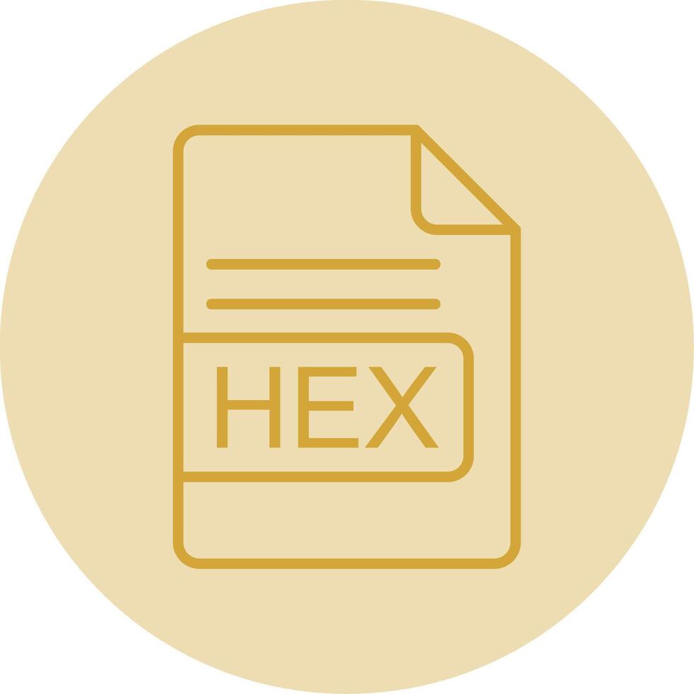 HEX File Format Line Yellow Circle Icon vector