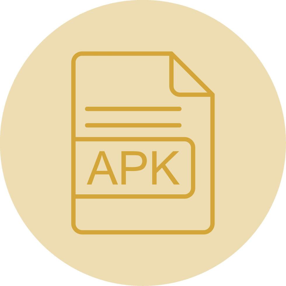 APK File Format Line Yellow Circle Icon vector
