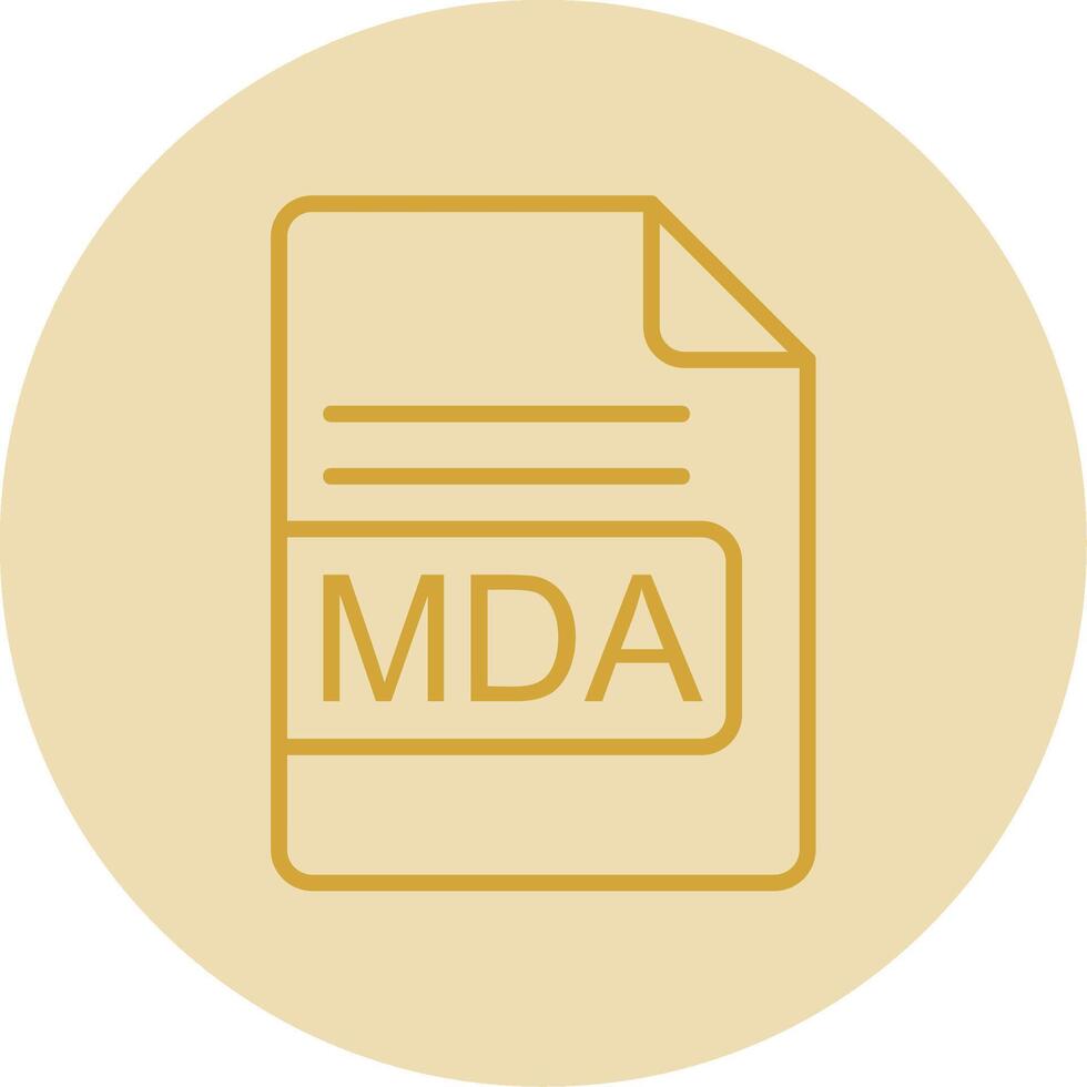 MDA File Format Line Yellow Circle Icon vector