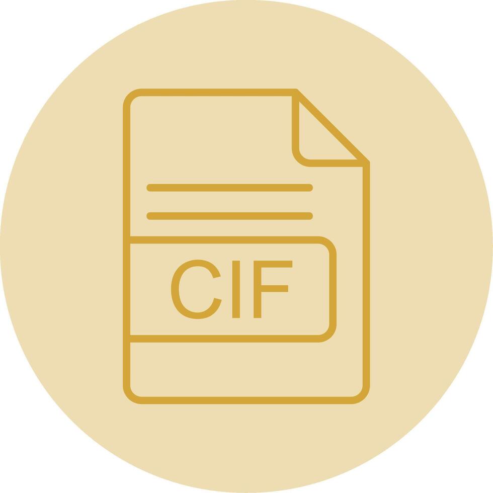 cif archivo formato línea amarillo circulo icono vector