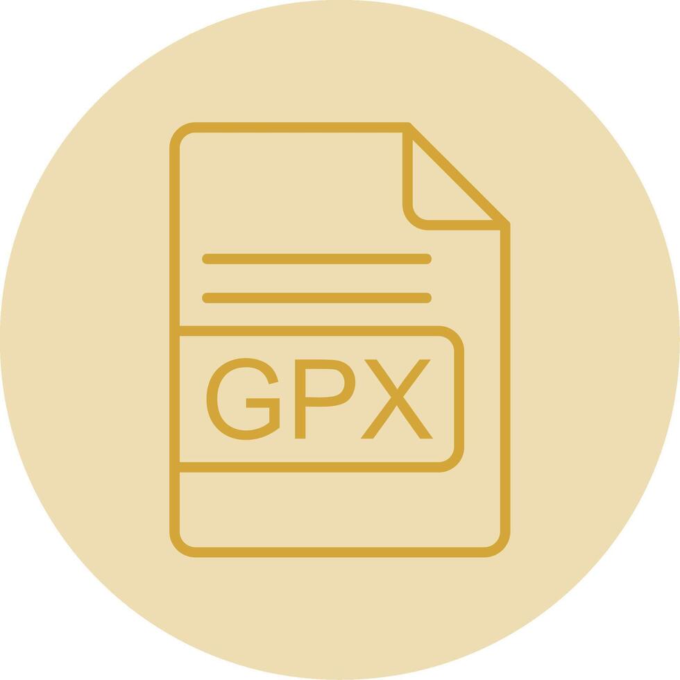 GPX File Format Line Yellow Circle Icon vector