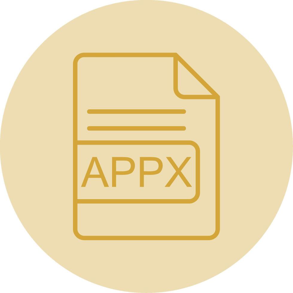 APPX File Format Line Yellow Circle Icon vector