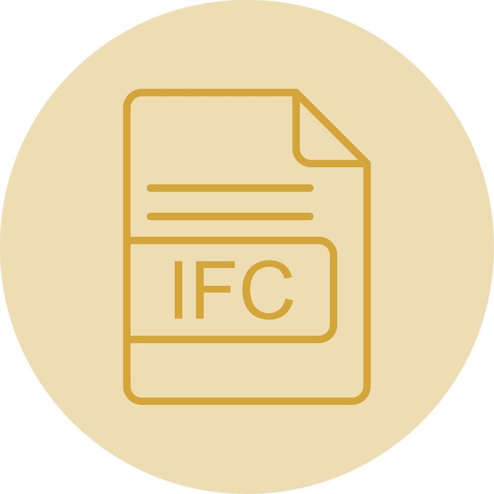IFC File Format Line Yellow Circle Icon vector