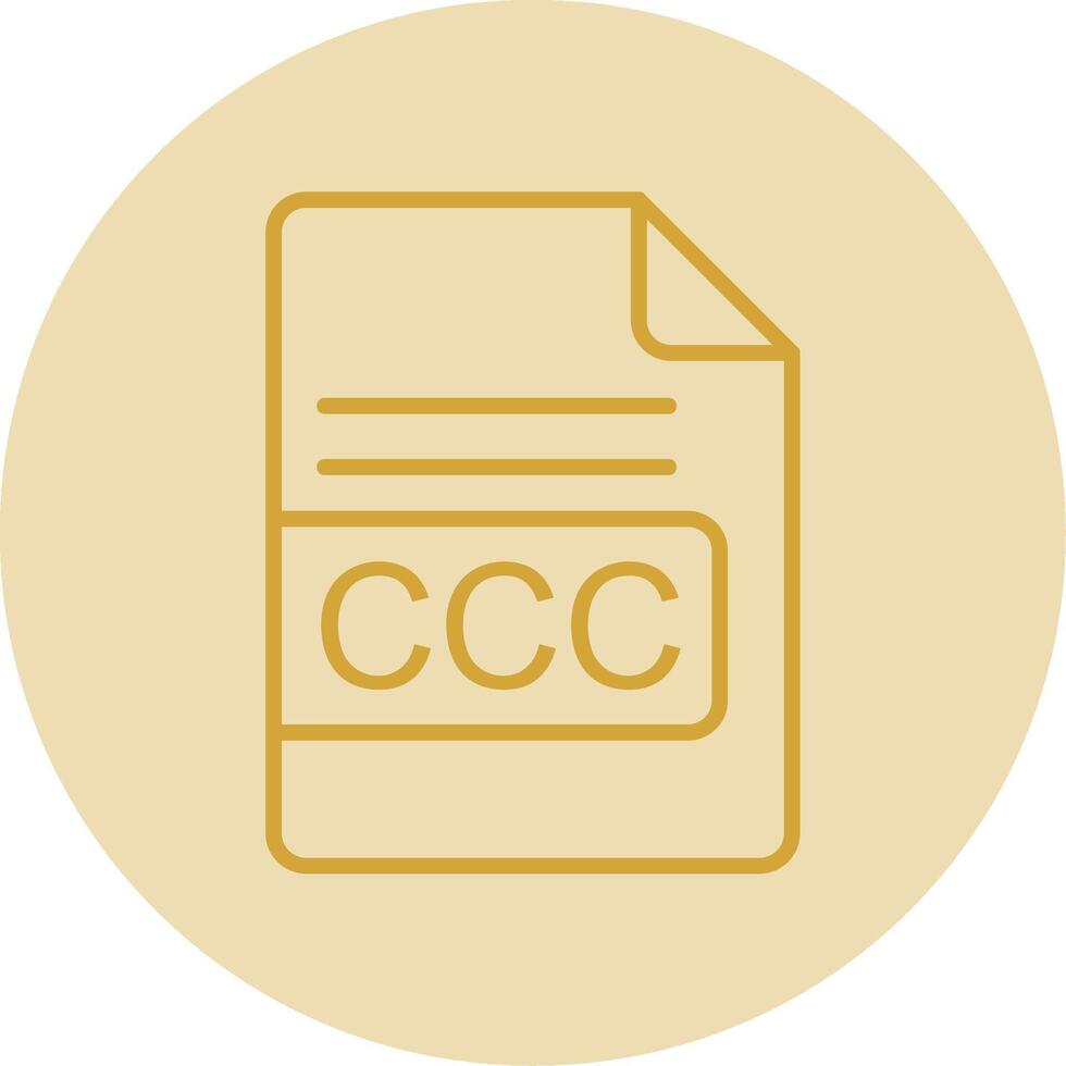 CCC File Format Line Yellow Circle Icon vector